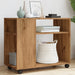 Sidebord med hjul artisan eik 70x35x60 cm konstruert tre