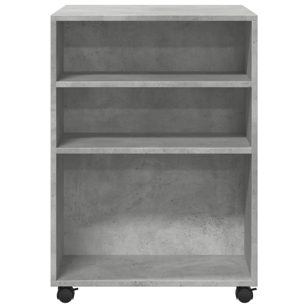 Sidebord med hjul betonggrå 55x60x78 cm konstruert tre