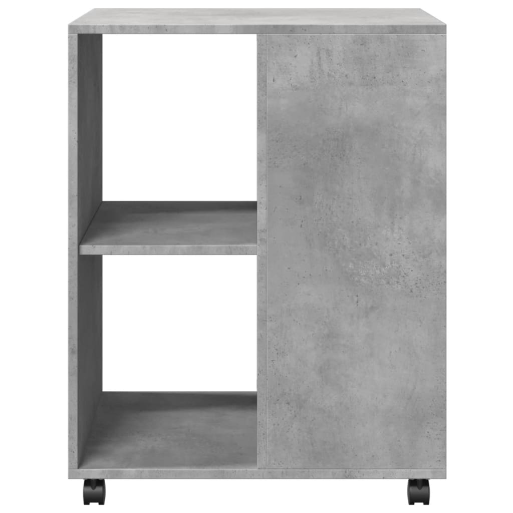 Sidebord med hjul betonggrå 55x60x78 cm konstruert tre
