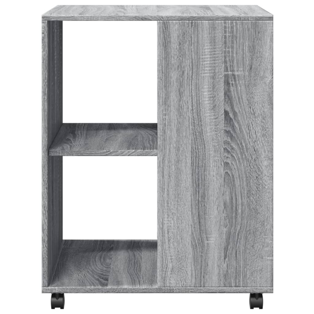 Sidebord med hjul grå sonoma 55x60x78 cm konstruert tre