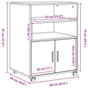 Rulleskap artisan eik 60x48x81 cm konstruert tre