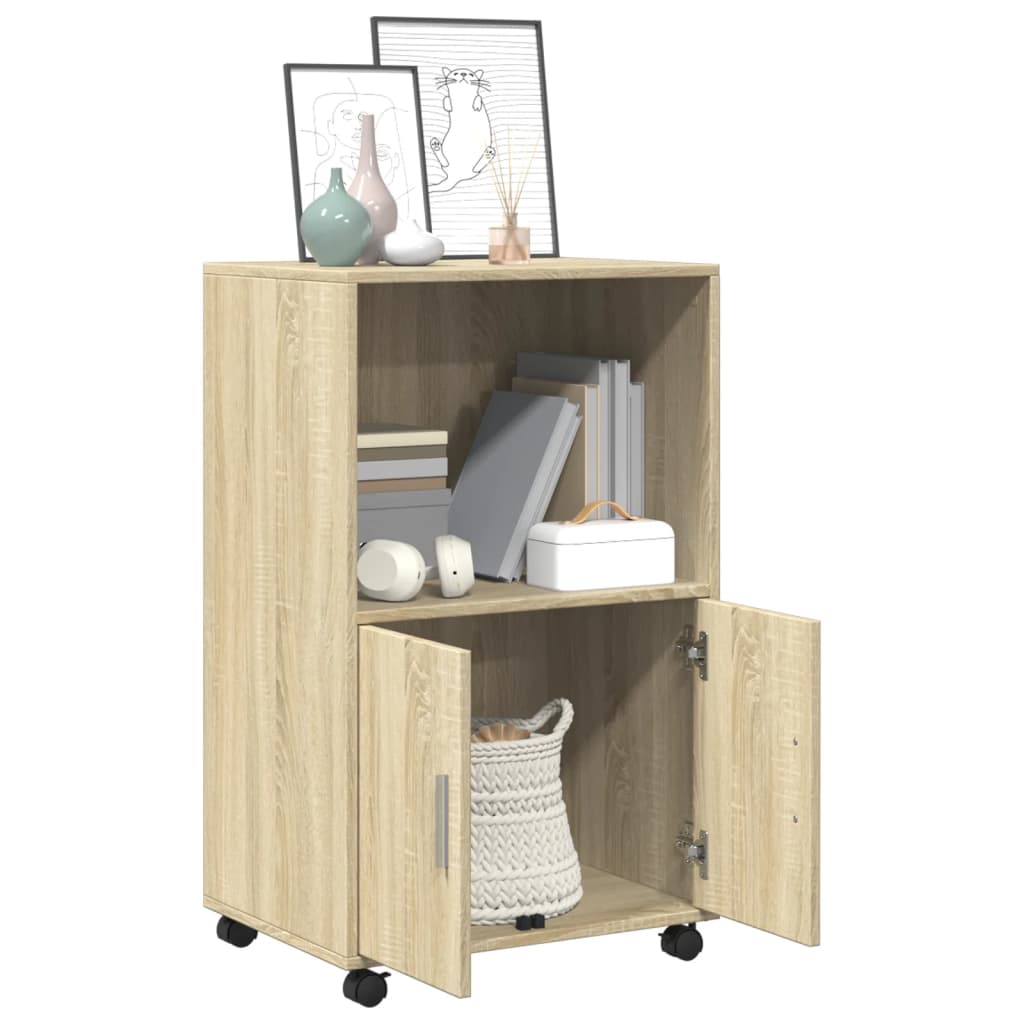 Rulleskap sonoma eik 55x40x91 cm konstruert tre