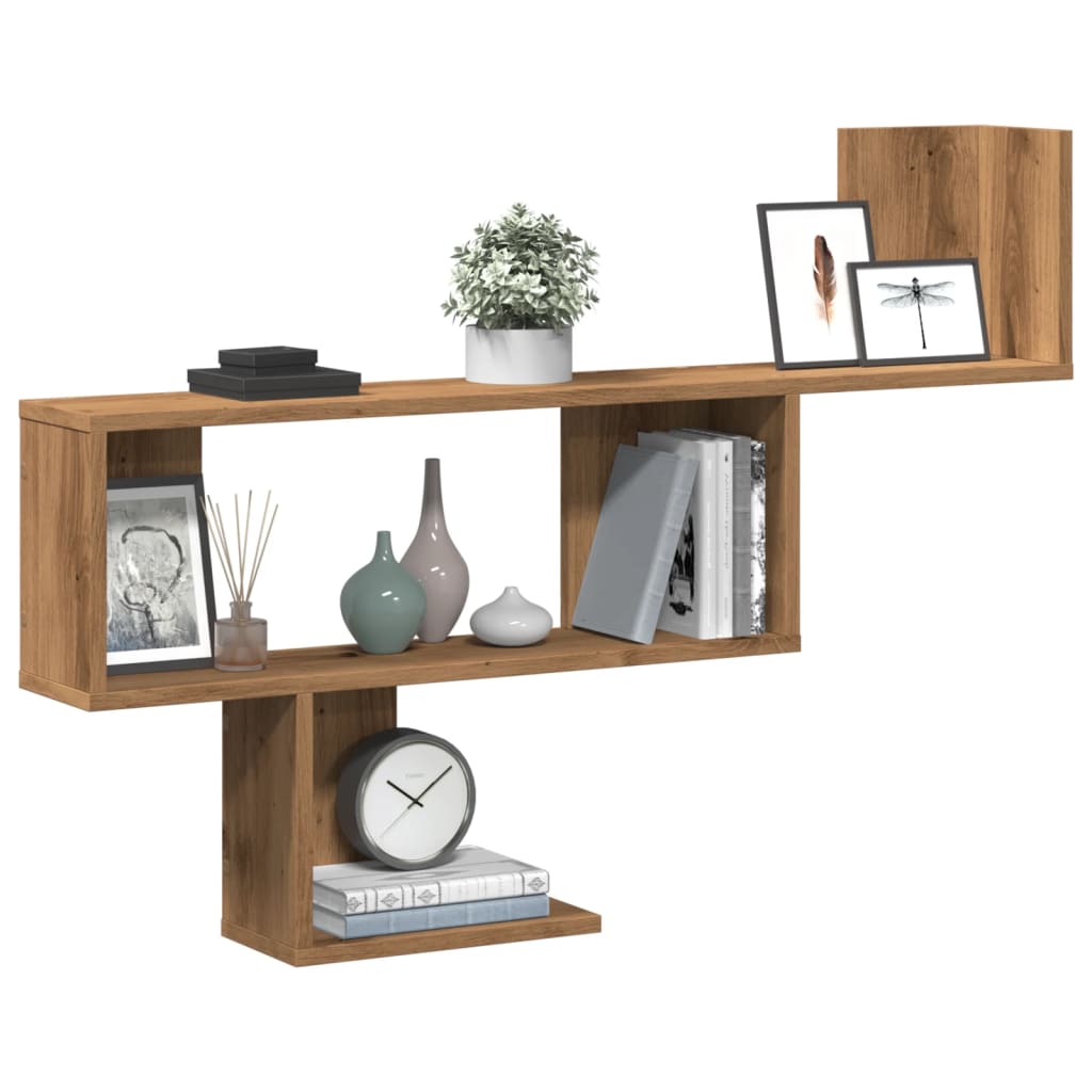 Vegghylle artisan eik 100x15x70 cm konstruert tre