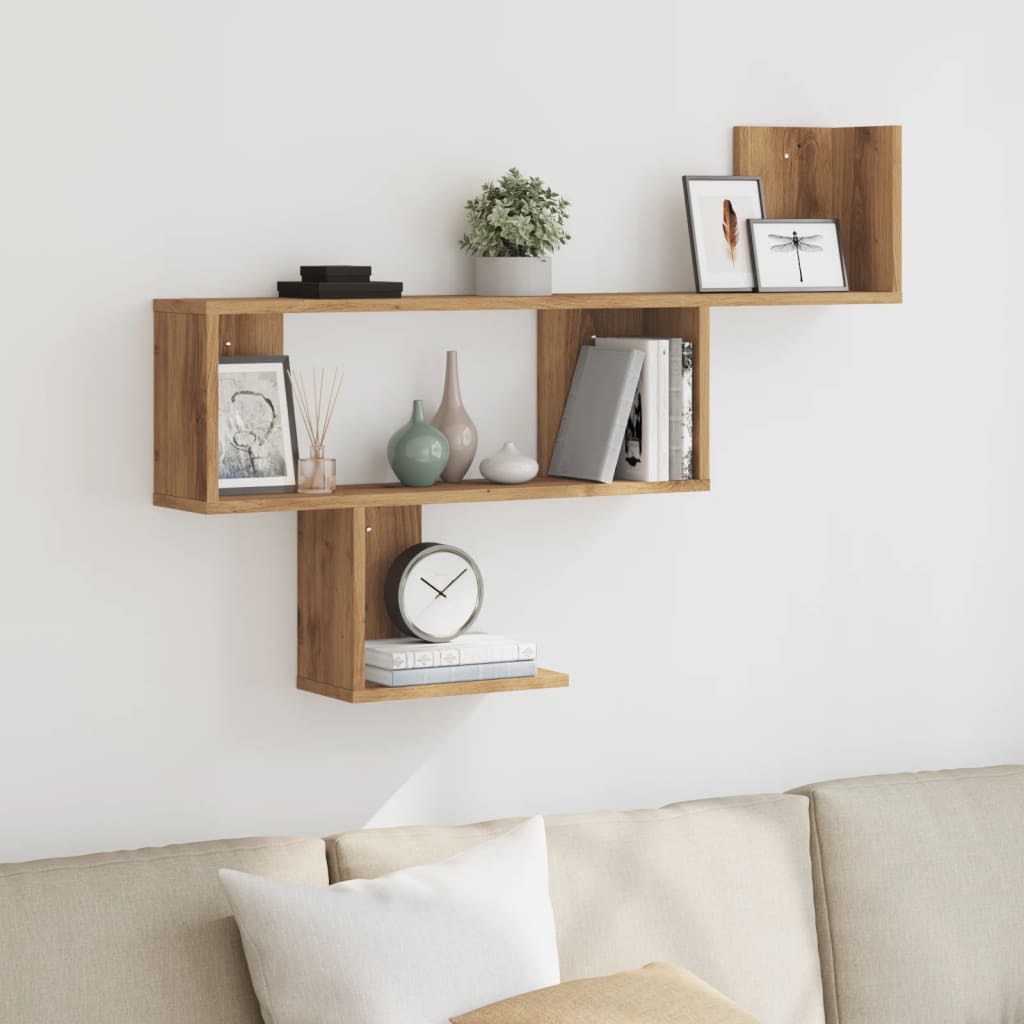 Vegghylle artisan eik 100x15x70 cm konstruert tre