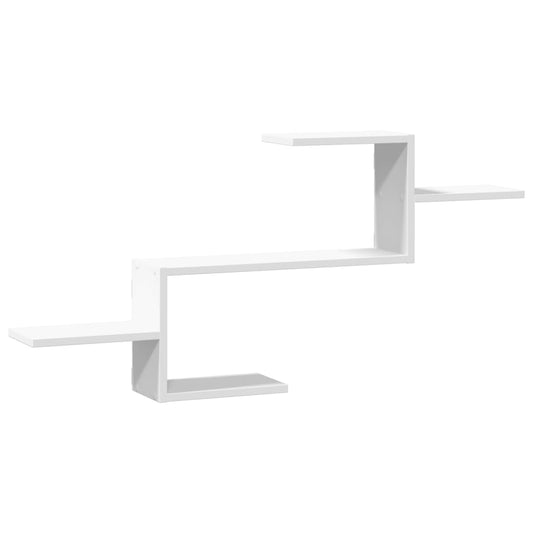 Vegghylle hvit 104x15x49 cm konstruert tre