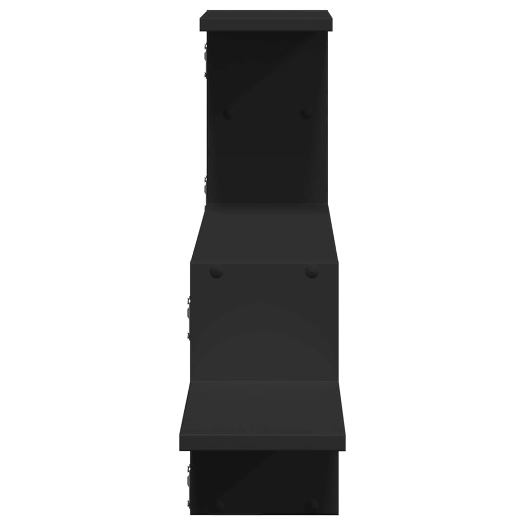 Vegghylle svart 104x15x49 cm konstruert tre