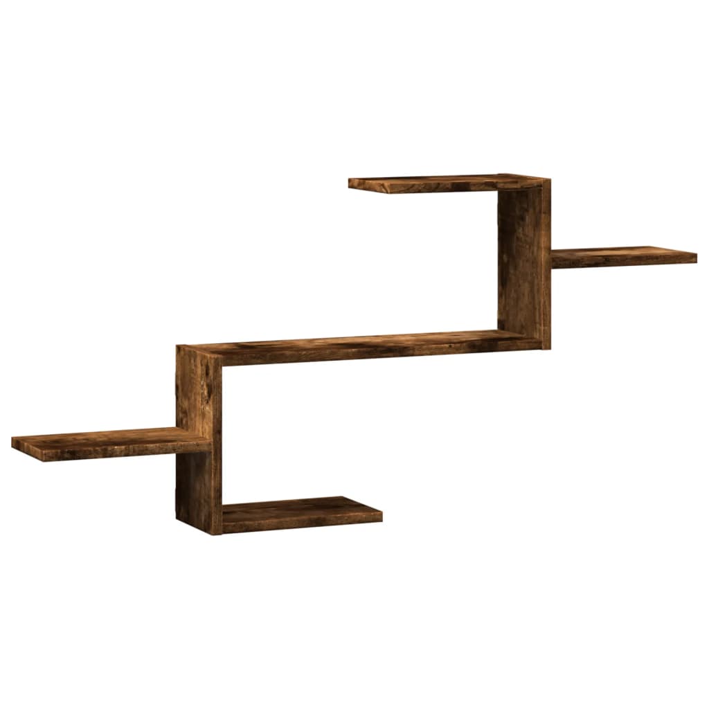 Vegghylle røkt eik 104x15x49 cm konstruert tre