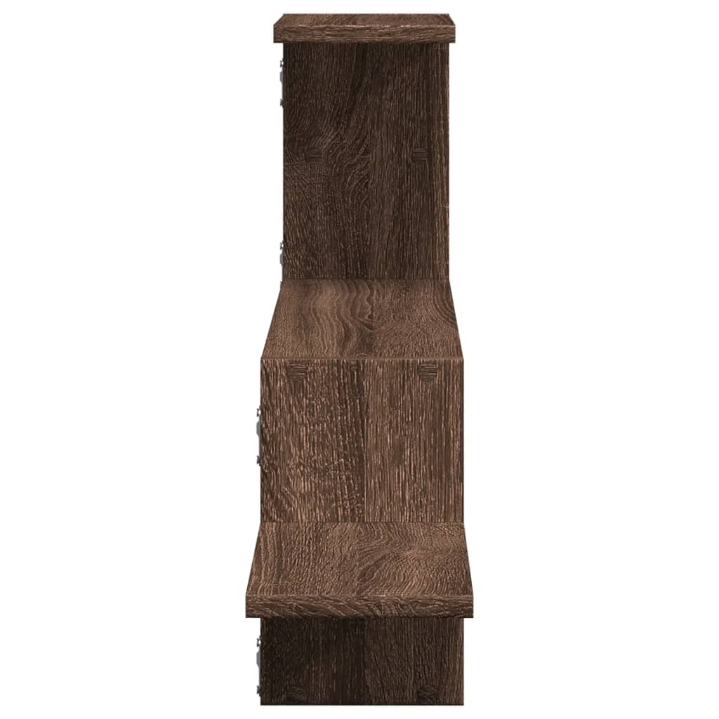Vegghylle brun eik 104x15x49 cm konstruert tre