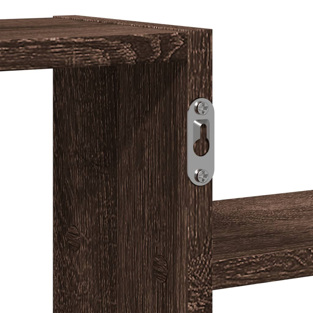 Vegghylle brun eik 104x15x49 cm konstruert tre