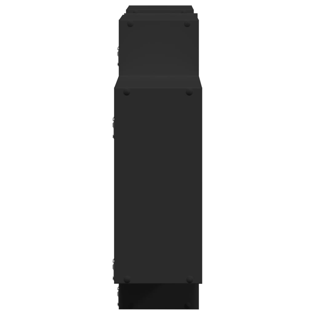 Vegghylle svart 159x18x65 cm konstruert tre