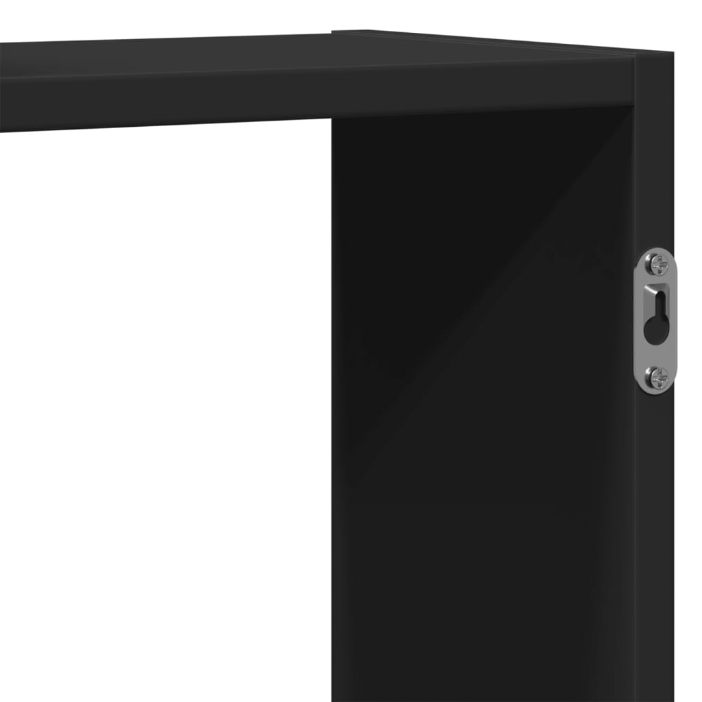 Vegghylle svart 159x18x65 cm konstruert tre