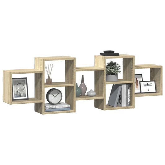Vegghylle sonoma eik 129x18x42 cm konstruert tre