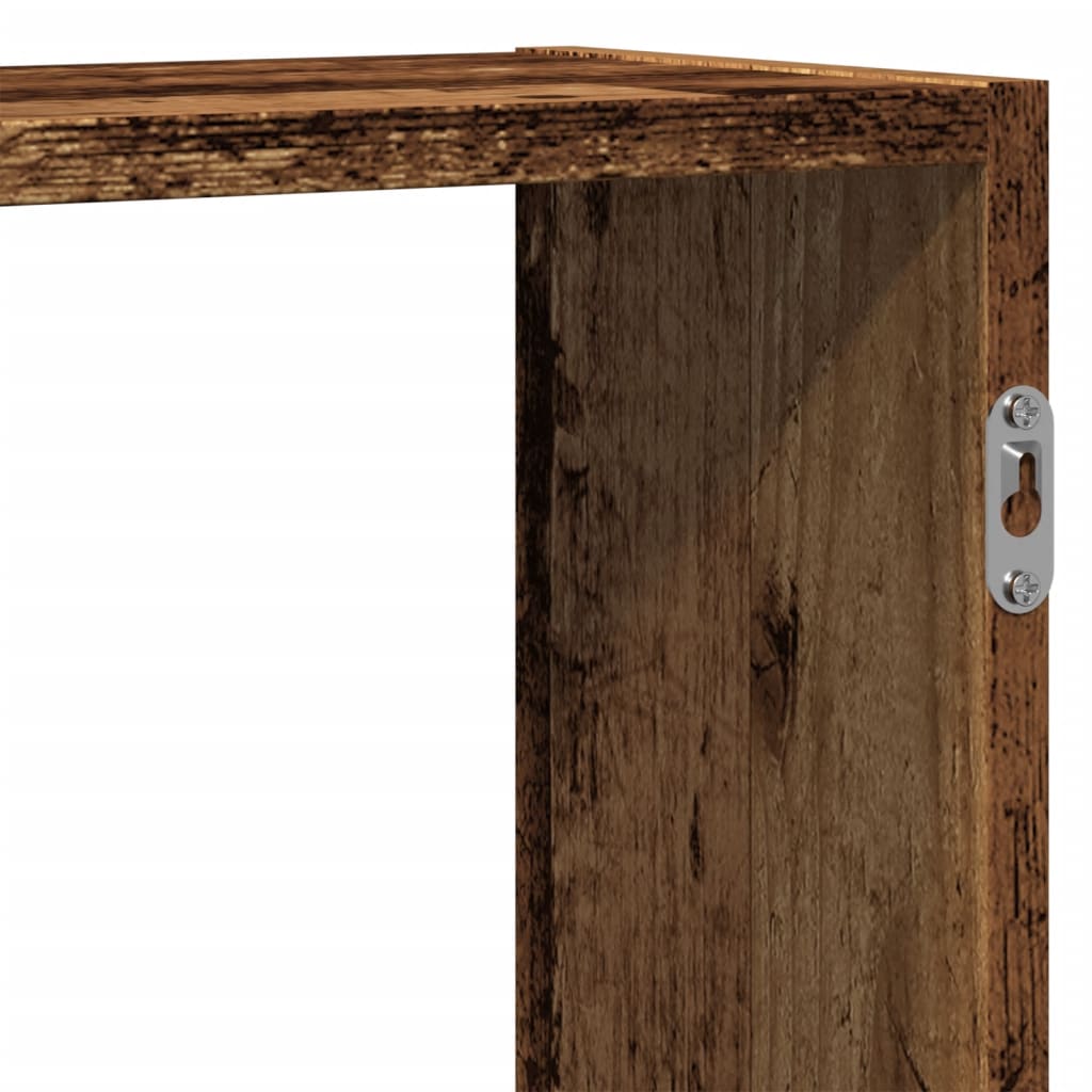 Vegghylle gammelt tre 129x18x42 cm konstruert tre