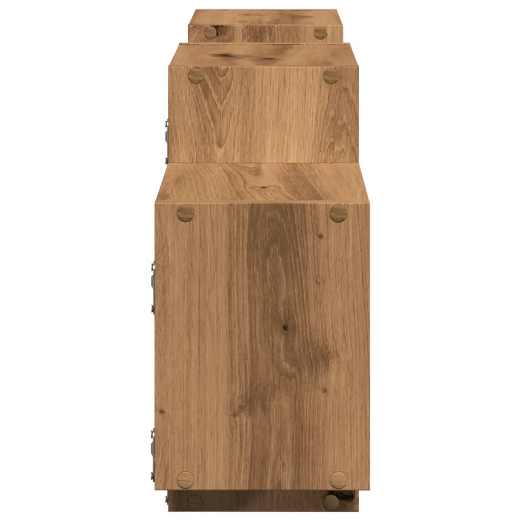 Vegghylle artisan eik 129x18x42 cm konstruert tre