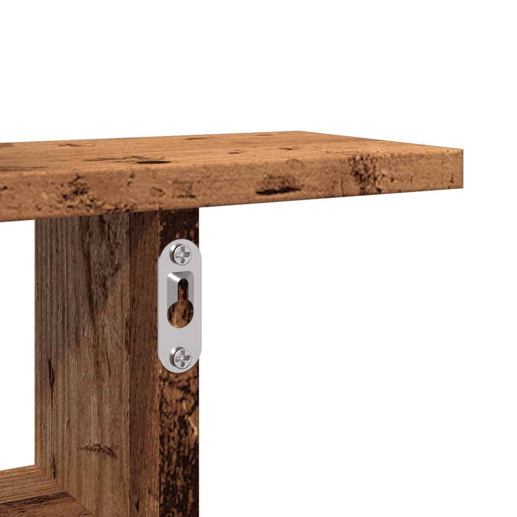 Vegghyller 2 stk gammelt tre 38x12x38 cm konstruert tre