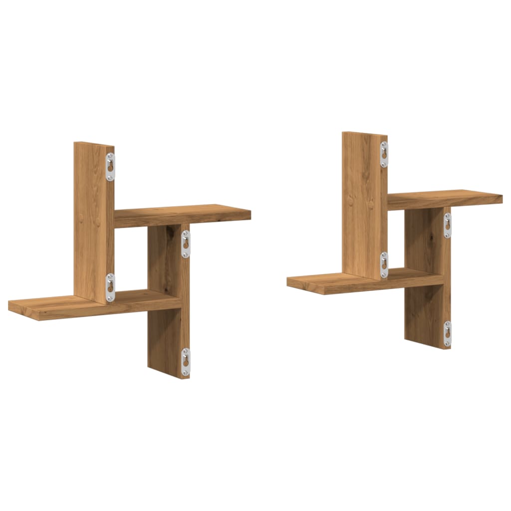 Vegghyller 2 stk artisan eik 38x12x38 cm konstruert tre
