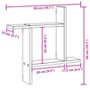 Vegghyller 2 stk røkt eik 50x12x50 cm konstruert tre