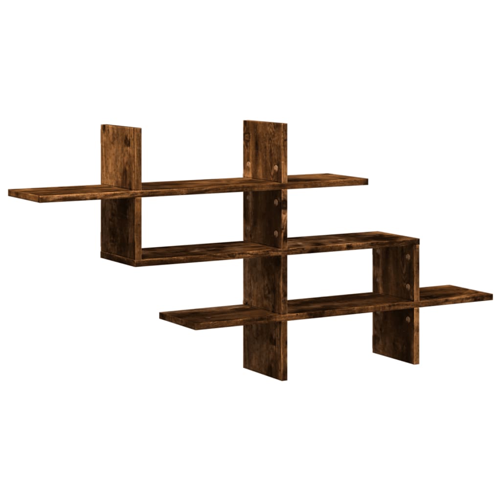 Vegghylle røkt eik 124,5x18x60,5 cm konstruert tre