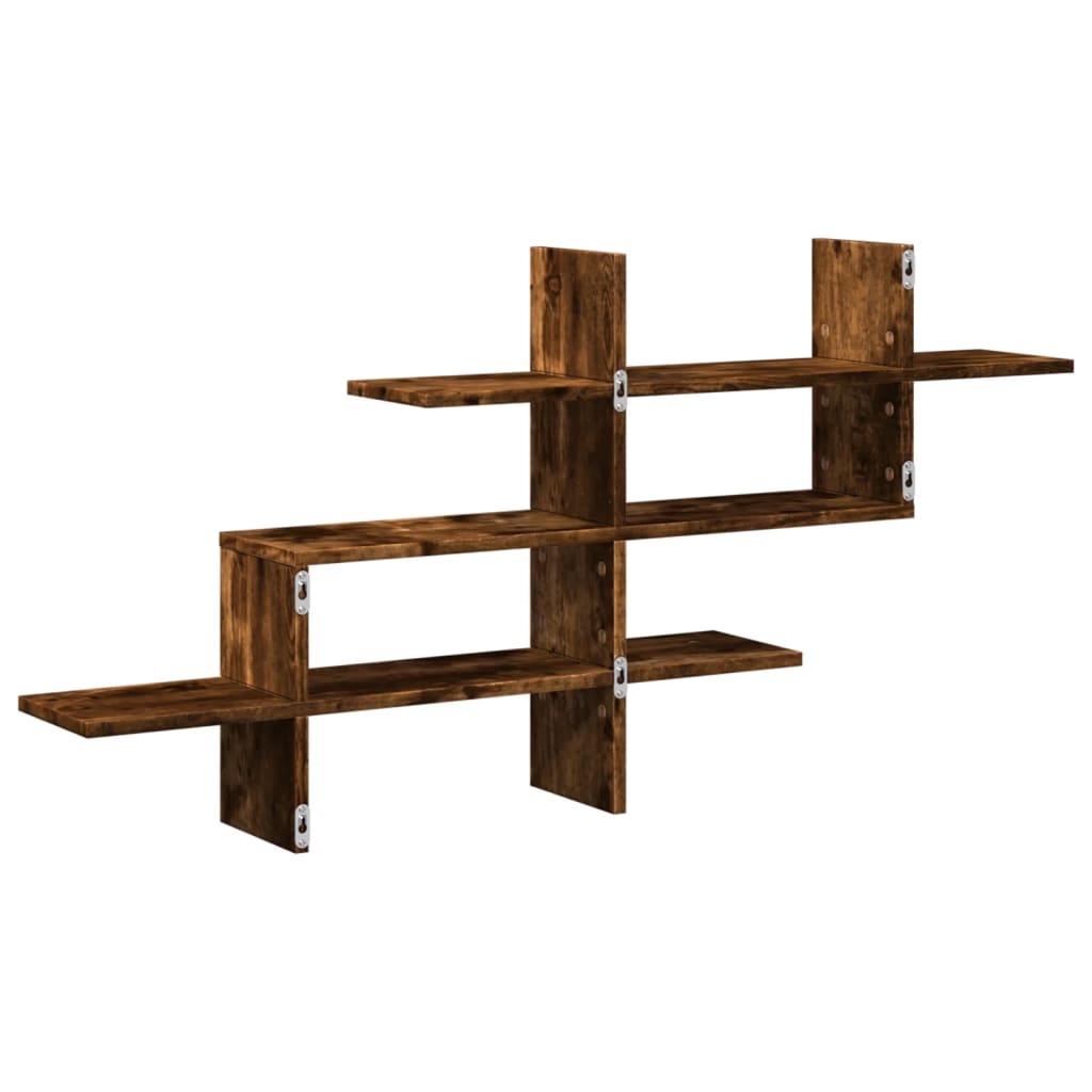 Vegghylle røkt eik 124,5x18x60,5 cm konstruert tre