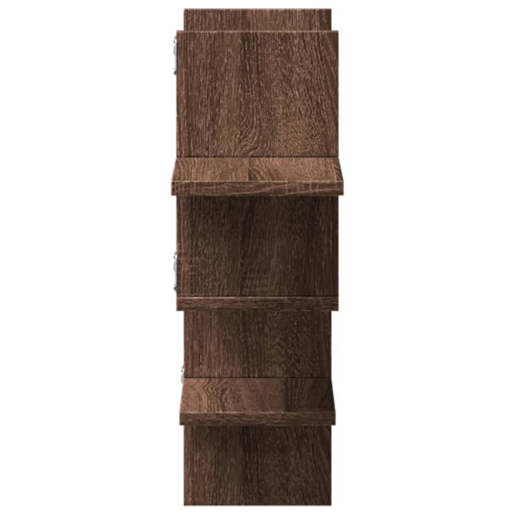 Vegghylle brun eik 124,5x18x60,5 cm konstruert tre