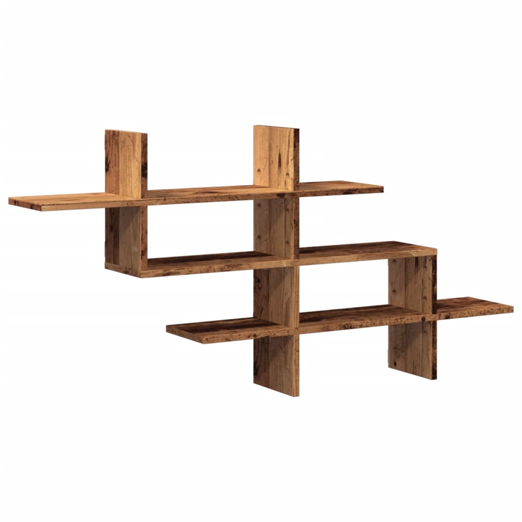 Vegghylle gammelt tre 124,5x18x60,5 cm konstruert tre