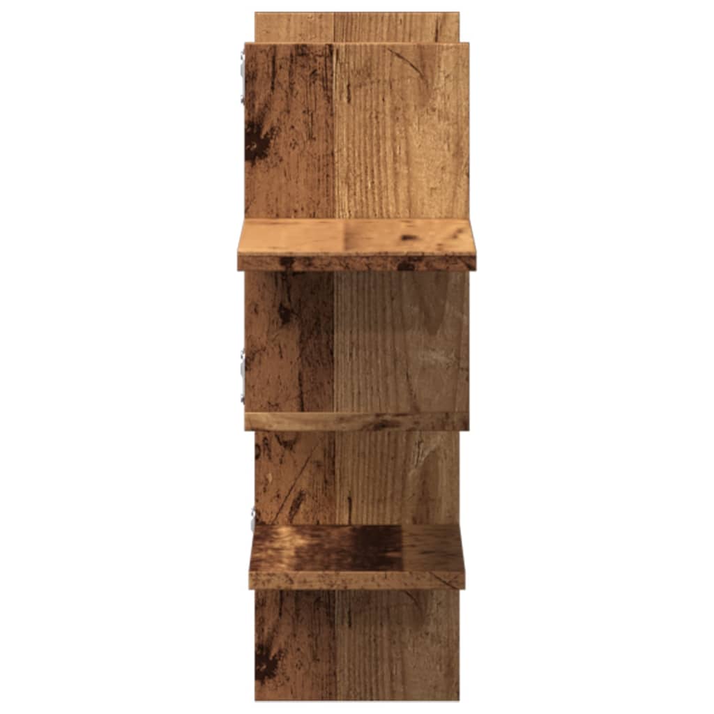 Vegghylle gammelt tre 124,5x18x60,5 cm konstruert tre