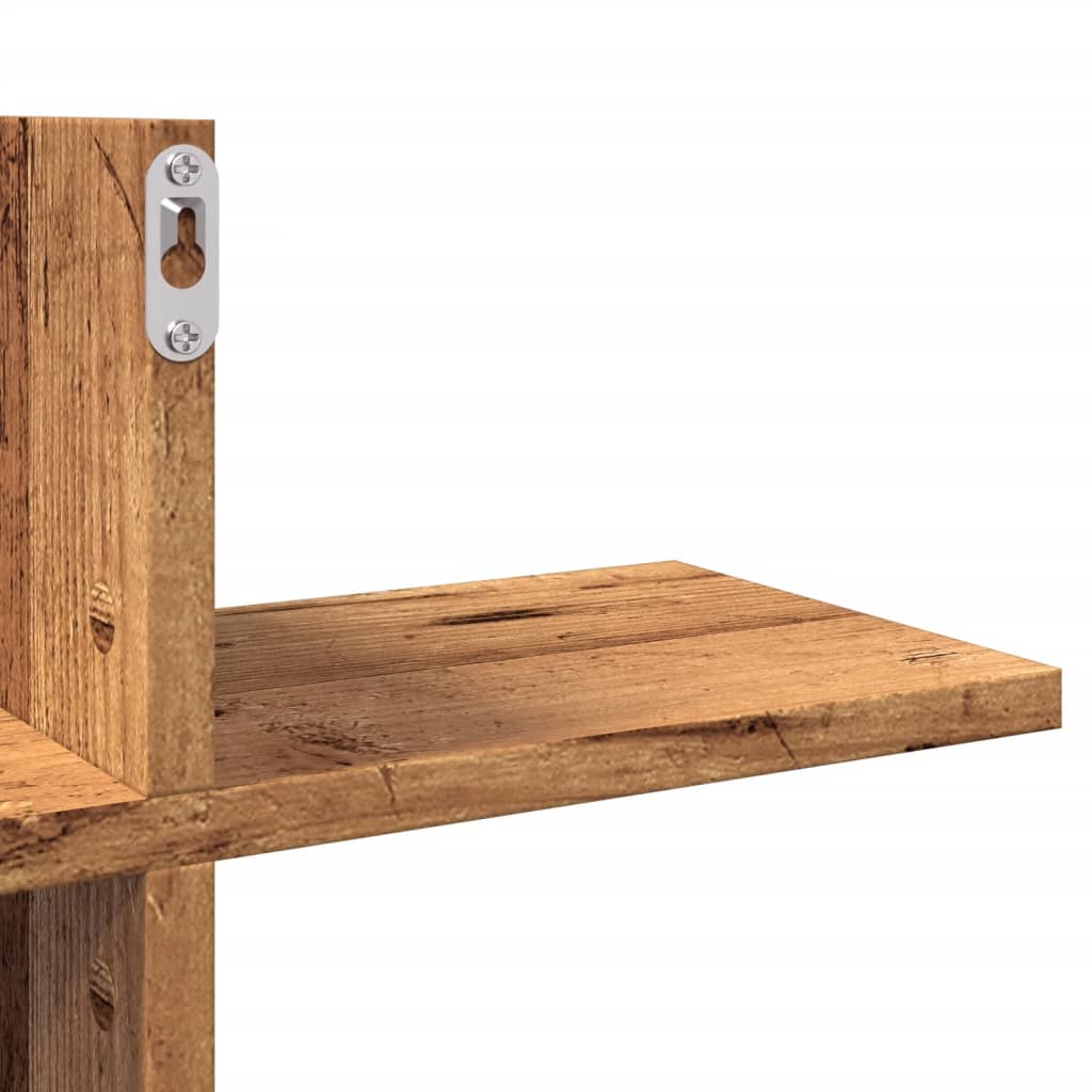 Vegghylle gammelt tre 124,5x18x60,5 cm konstruert tre