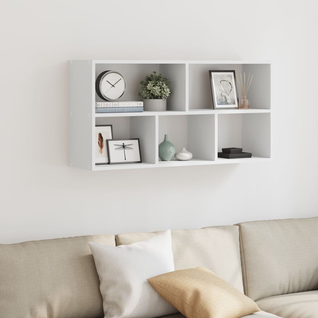Vegghylle hvit 100x25x50 cm konstruert tre vidaXL