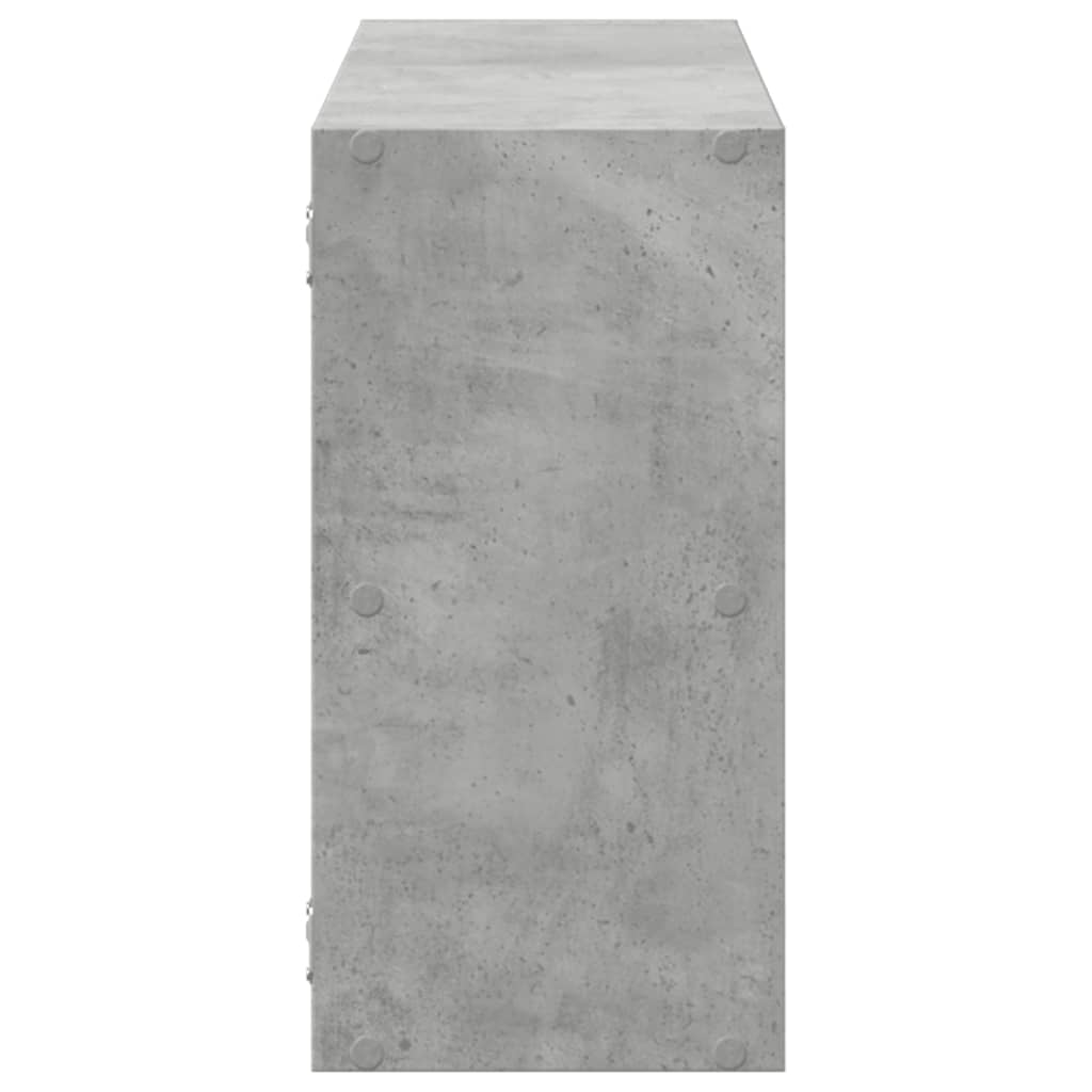 Vegghylle betonggrå 100x25x50 cm konstruert tre