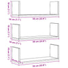 Vegghyller 3 stk svart 58x18x18 cm konstruert tre