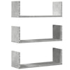 Vegghyller 3 stk betonggrå 58x18x18 cm sponplate