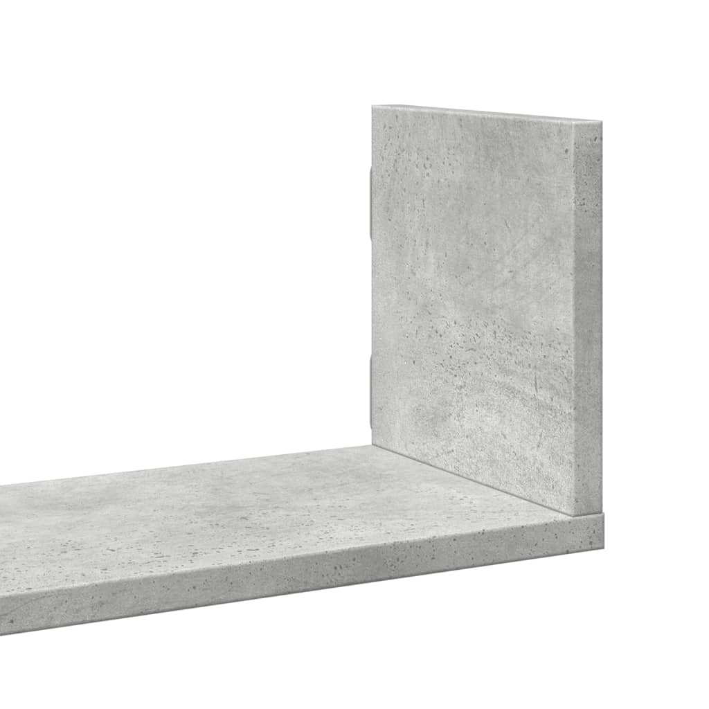 Vegghyller 3 stk betonggrå 58x18x18 cm sponplate