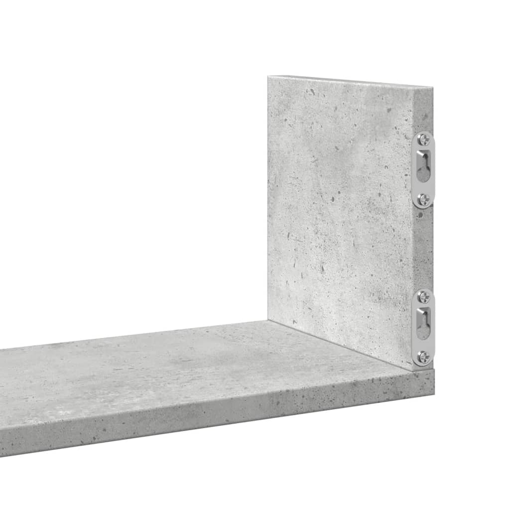 Vegghyller 3 stk betonggrå 58x18x18 cm sponplate