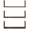 Vegghyller 3 stk brun eik 58x18x18 cm konstruert tre