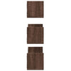 Vegghyller 3 stk brun eik 58x18x18 cm konstruert tre