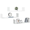 Vegghyller 3 stk hvit 80x18x18 cm konstruert tre
