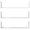 Vegghyller 3 stk hvit 80x18x18 cm konstruert tre