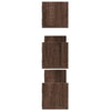 Vegghyller 3 stk brun eik 80x18x18 cm konstruert tre