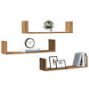 Vegghyller 3 stk artisan eik 80x18x18 cm konstruert tre