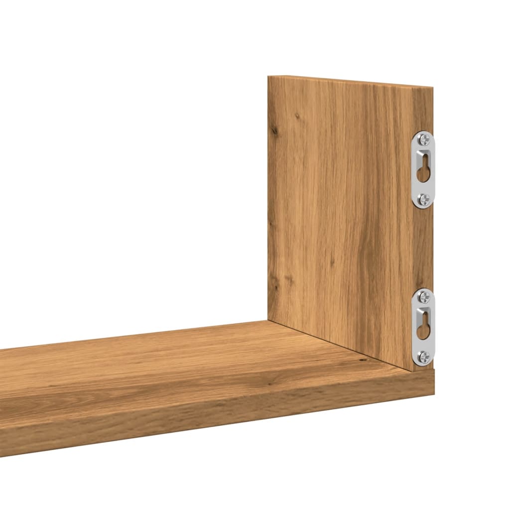 Vegghyller 3 stk artisan eik 80x18x18 cm konstruert tre
