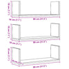 Vegghyller 3 stk artisan eik 80x18x18 cm konstruert tre