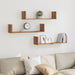 Vegghyller 3 stk artisan eik 80x18x18 cm konstruert tre