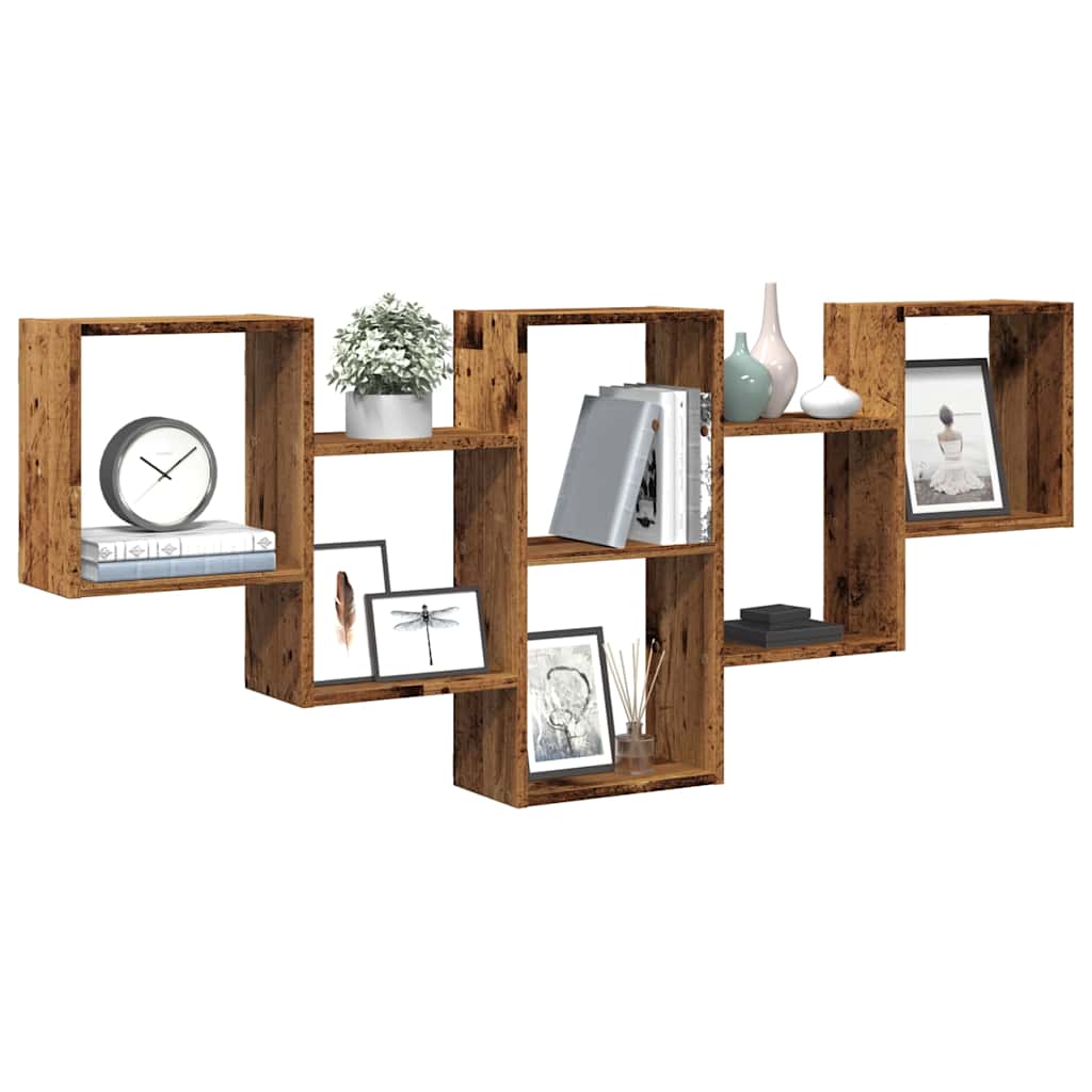 Vegghylle gammelt tre 159x18x66 cm konstruert tre vidaXL