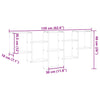Vegghylle artisan eik 159x18x66 cm konstruert tre
