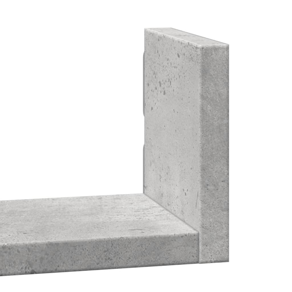 Vegghylle 3 stk betonggrå konstruert tre