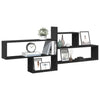 Vegghylle svart 167,5x18x68 cm konstruert tre