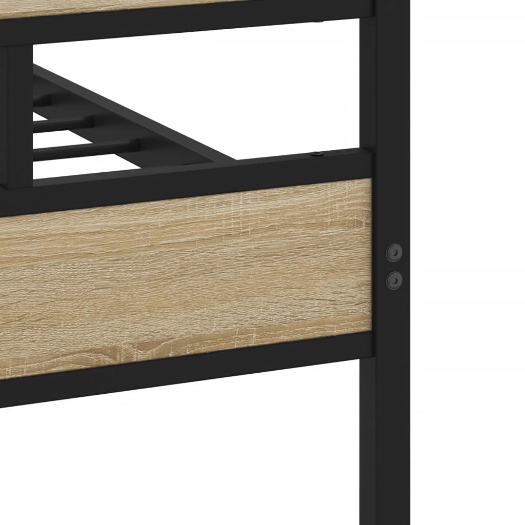 Sengeramme i metall uten madrass sonoma eik 183x213 cm