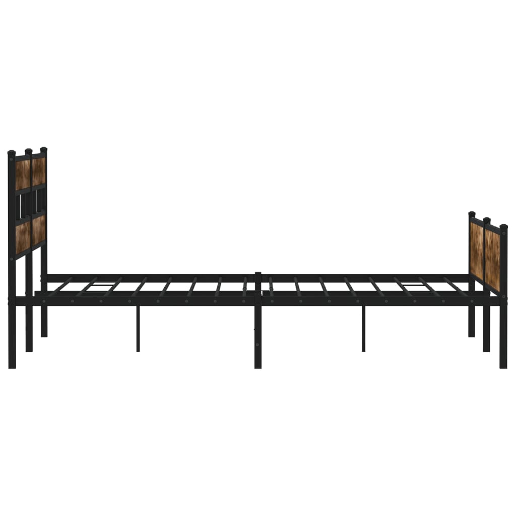Sengeramme i metall uten madrass røkt eik 180x200 cm