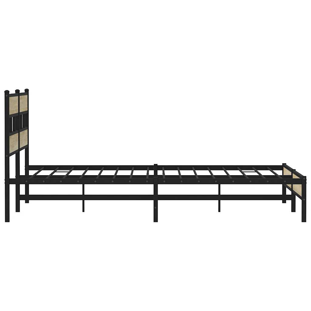 Sengeramme i metall uten madrass sonoma eik 200x200 cm