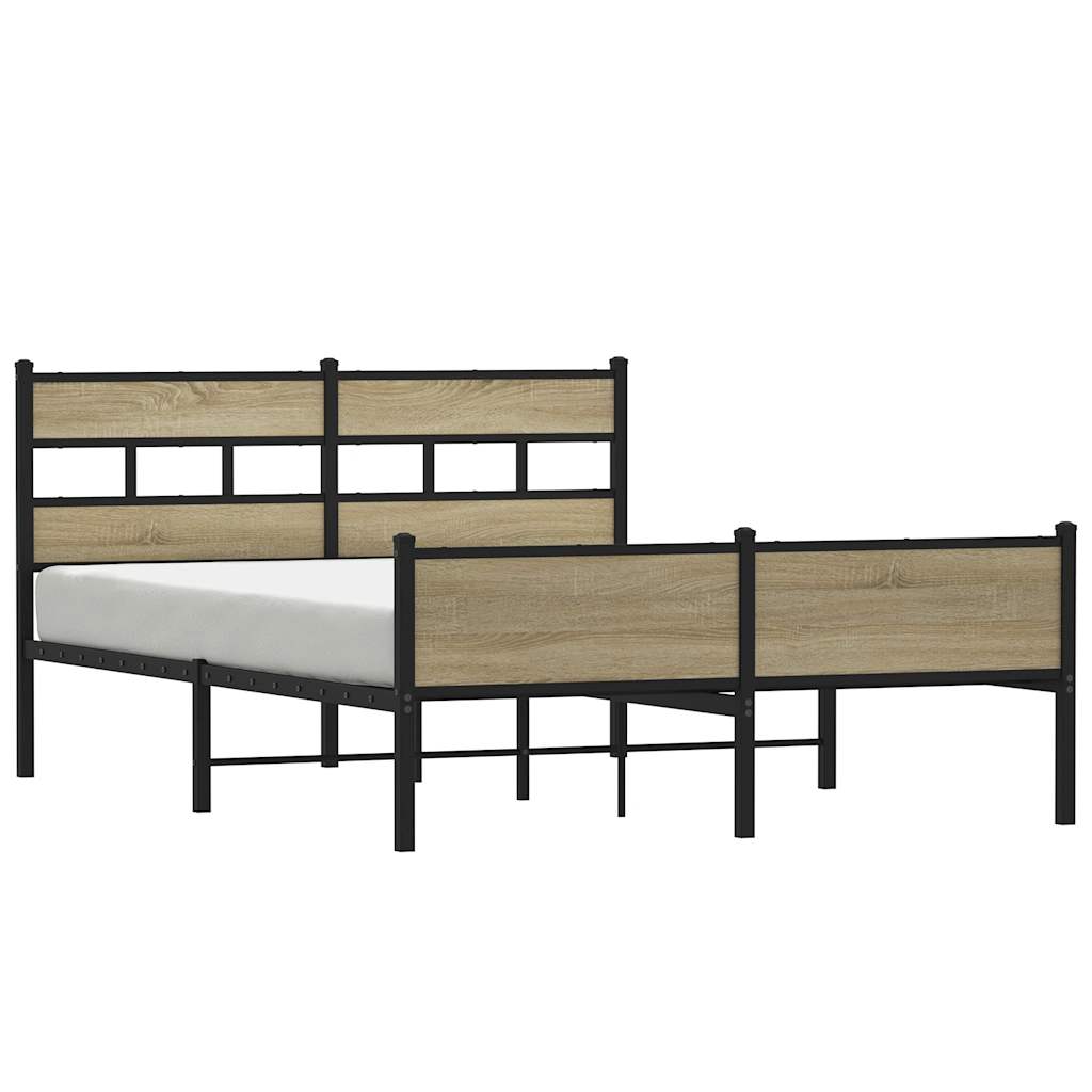 Sengeramme i metall uten madrass sonoma eik 160x200 cm